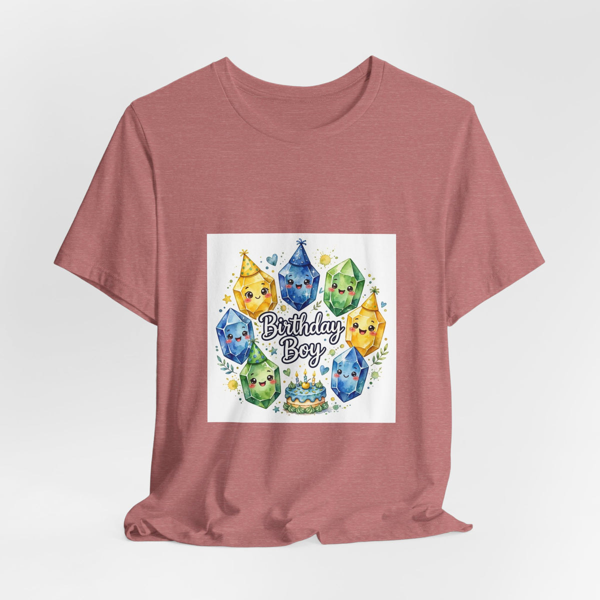 Birthday Boy Crystal Party T-Shirt | Earthy Reds & Browns
