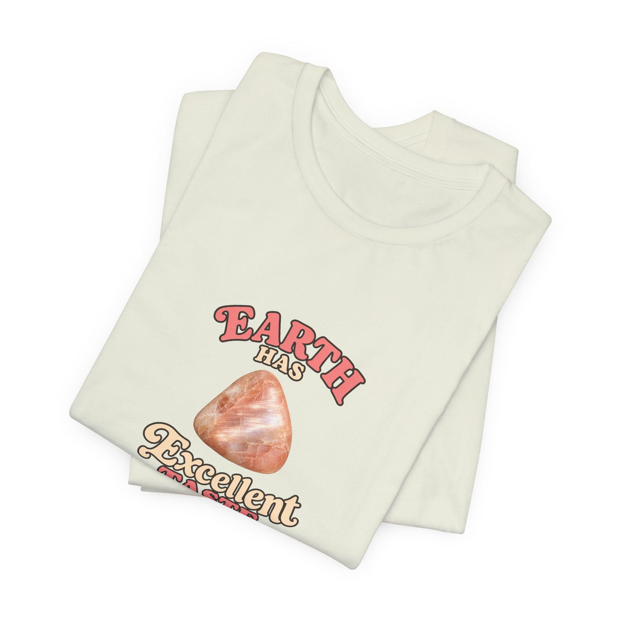 Earth Has Excellent Taste — Peach Moonstone Tee | Golds, Mints & Teal