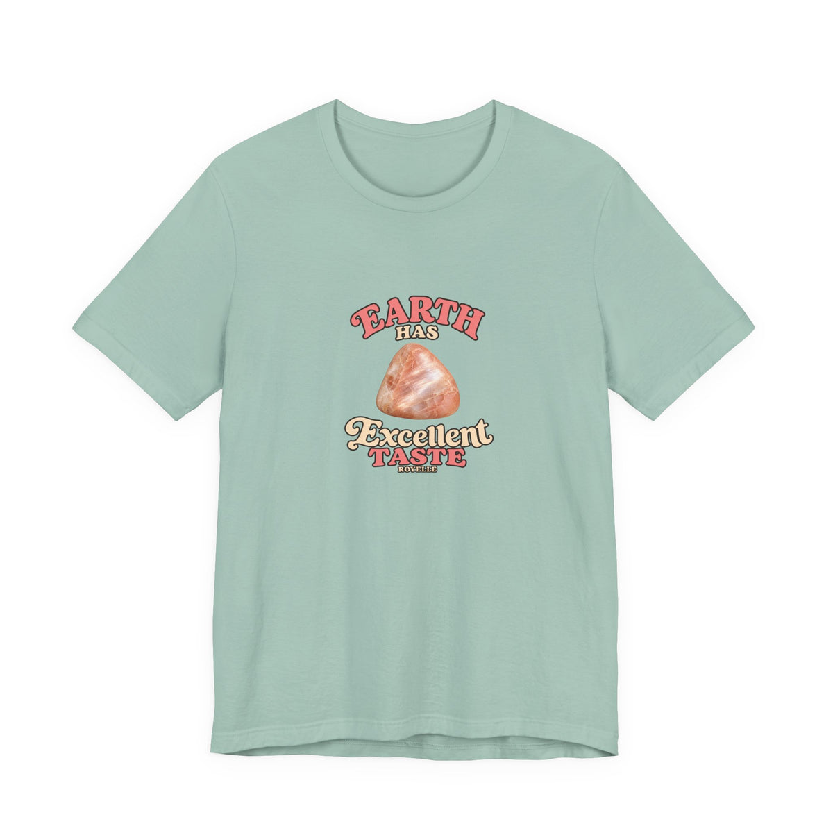 Earth Has Excellent Taste — Peach Moonstone Tee | Soft Blues