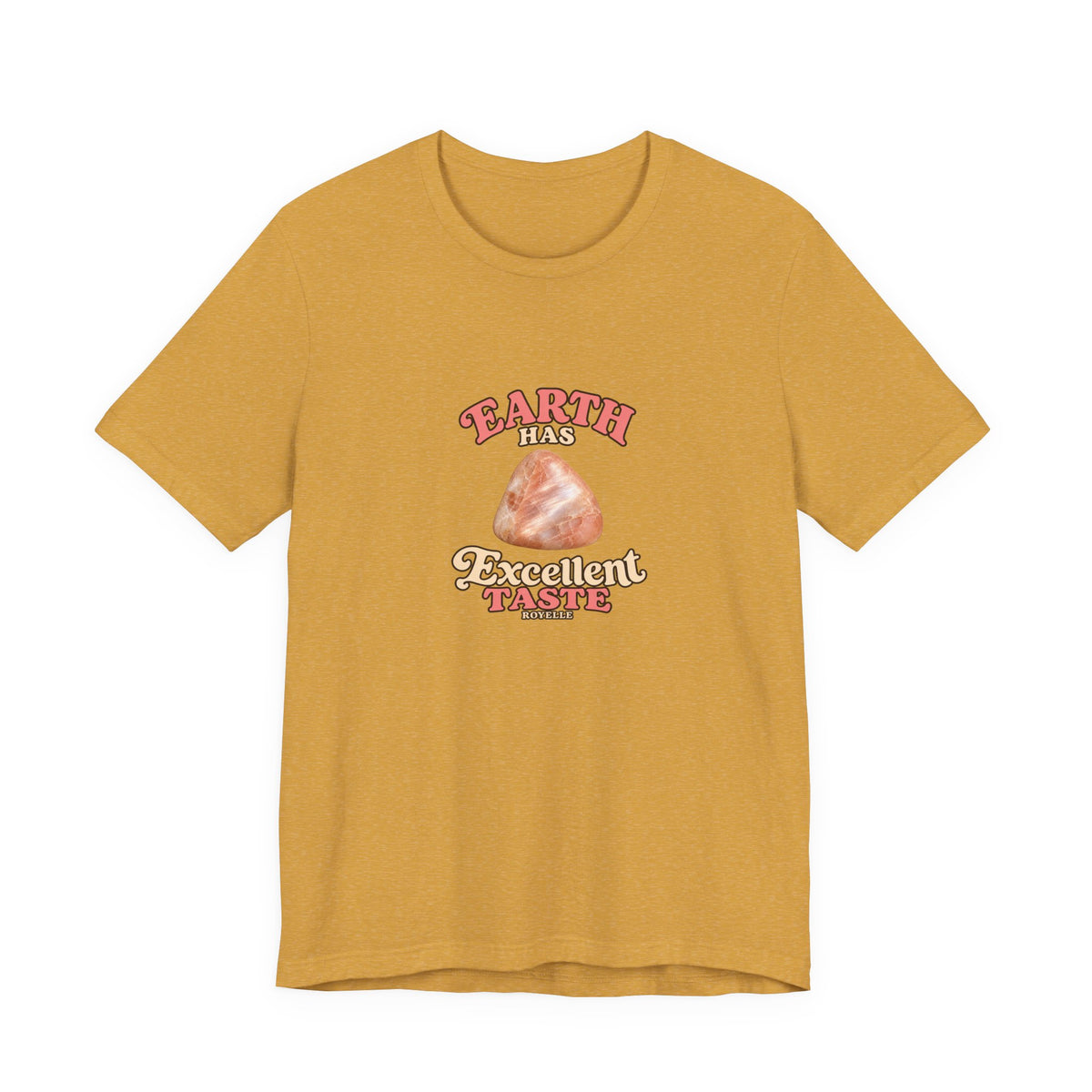 Earth Has Excellent Taste — Peach Moonstone Tee | Golds, Mints & Teal