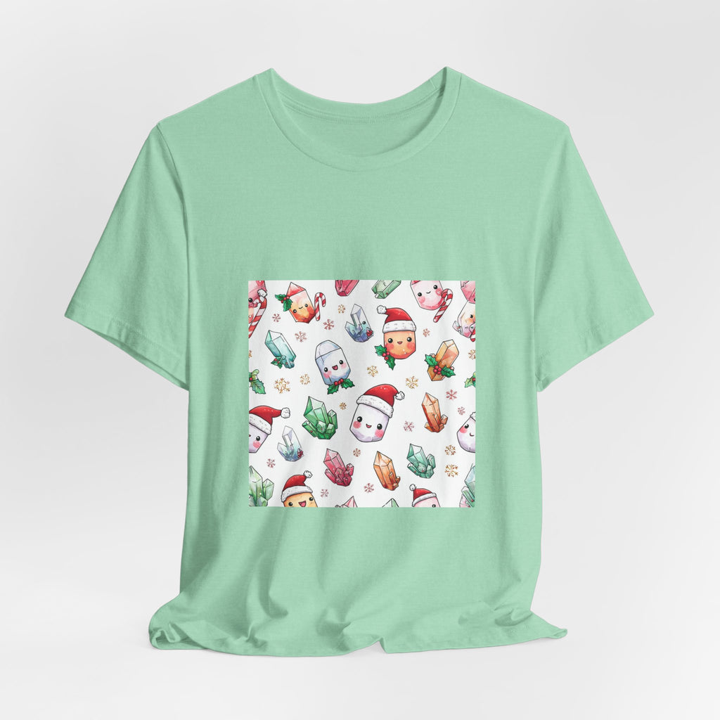 Pastel Christmas Crystal Friends T-Shirt | Golds, Mints & Teal
