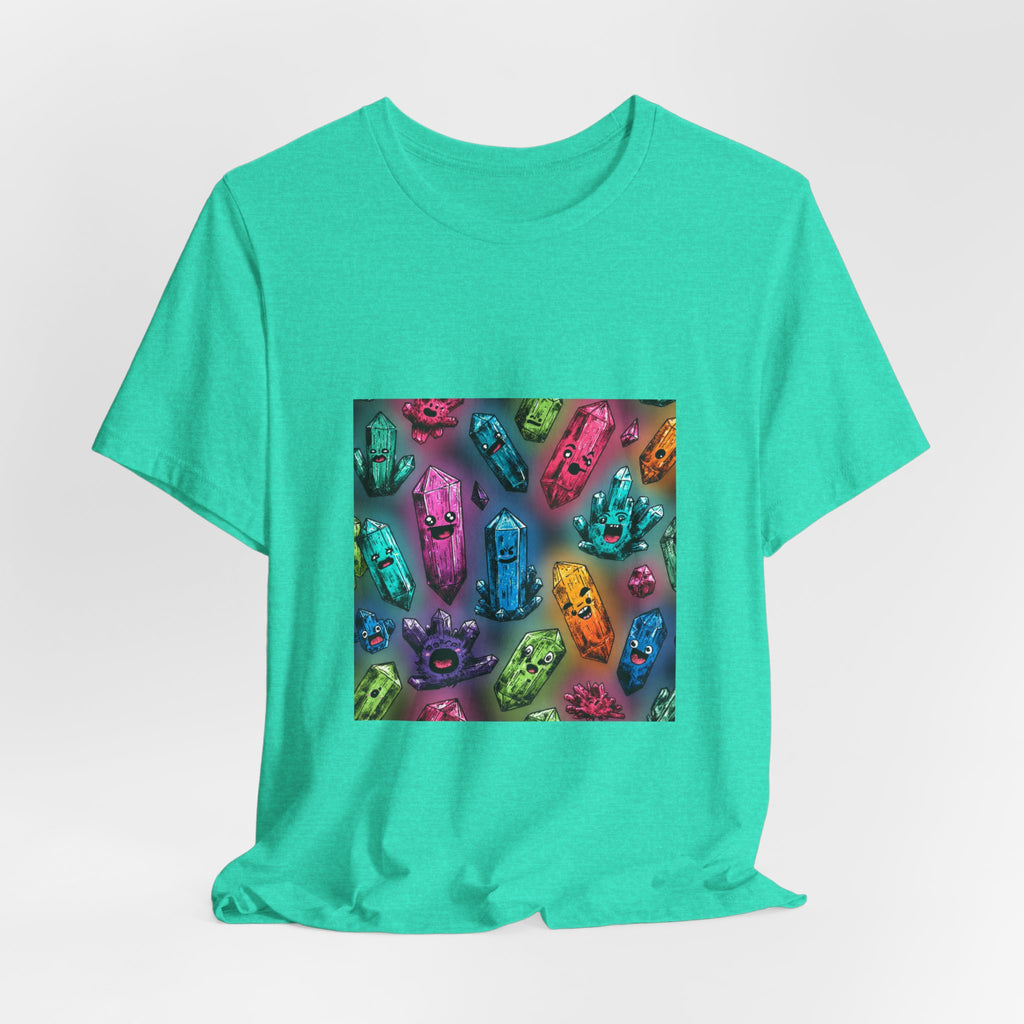 Colorful Crystal Characters T-Shirt | Soft Blues