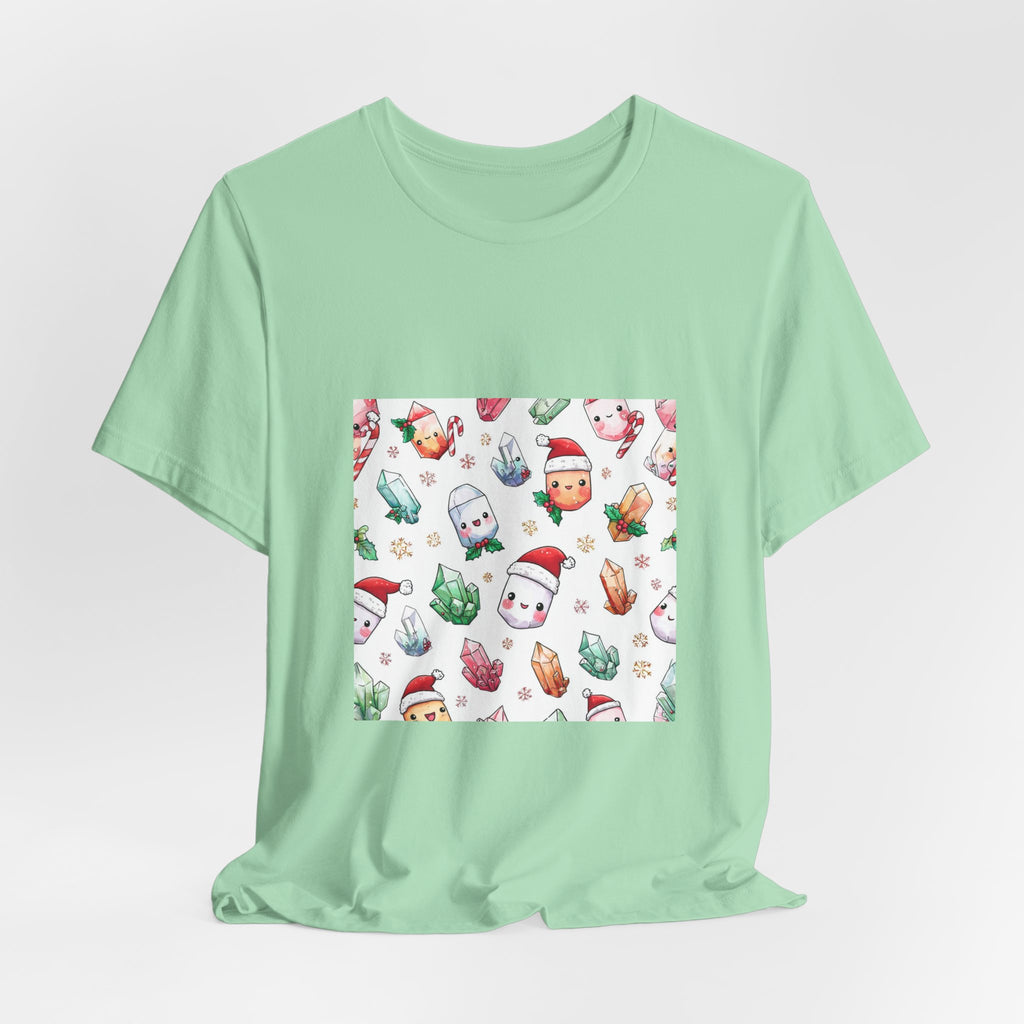 Pastel Christmas Crystal Friends T-Shirt | Golds, Mints & Teal