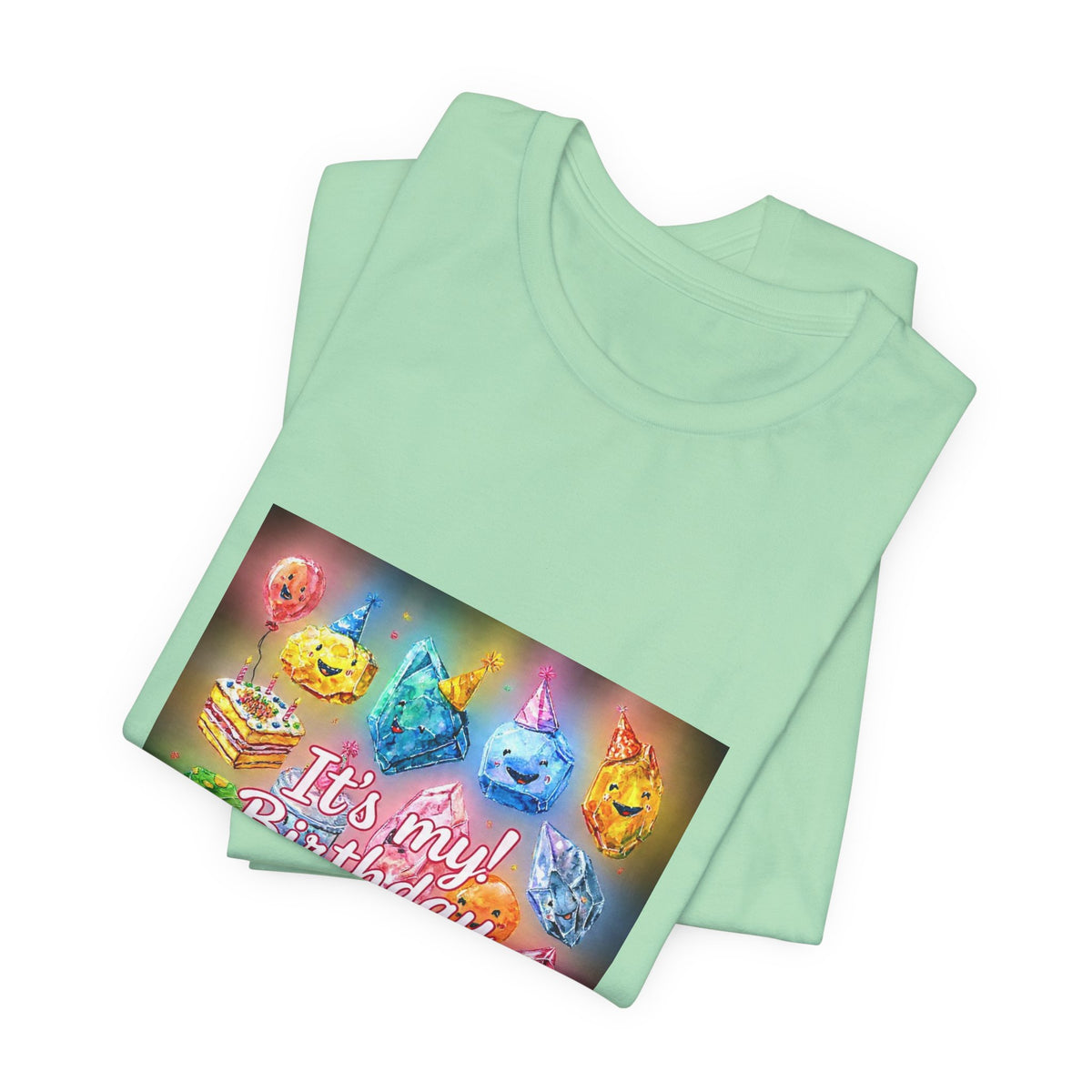 It's My Birthday Crystal Party T-Shirt | Golds, Mints & Teal
