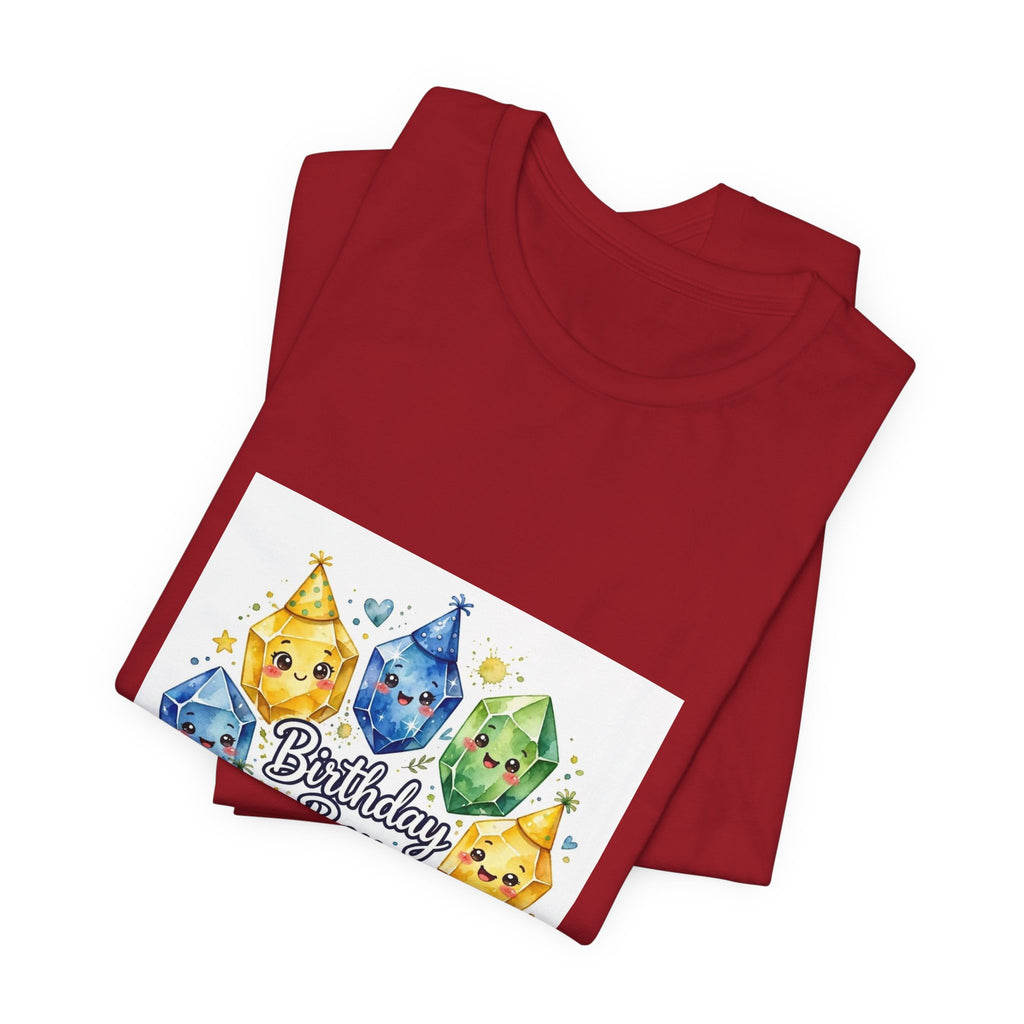 Birthday Boy Crystal Party T-Shirt | Dark Neutrals & Reds