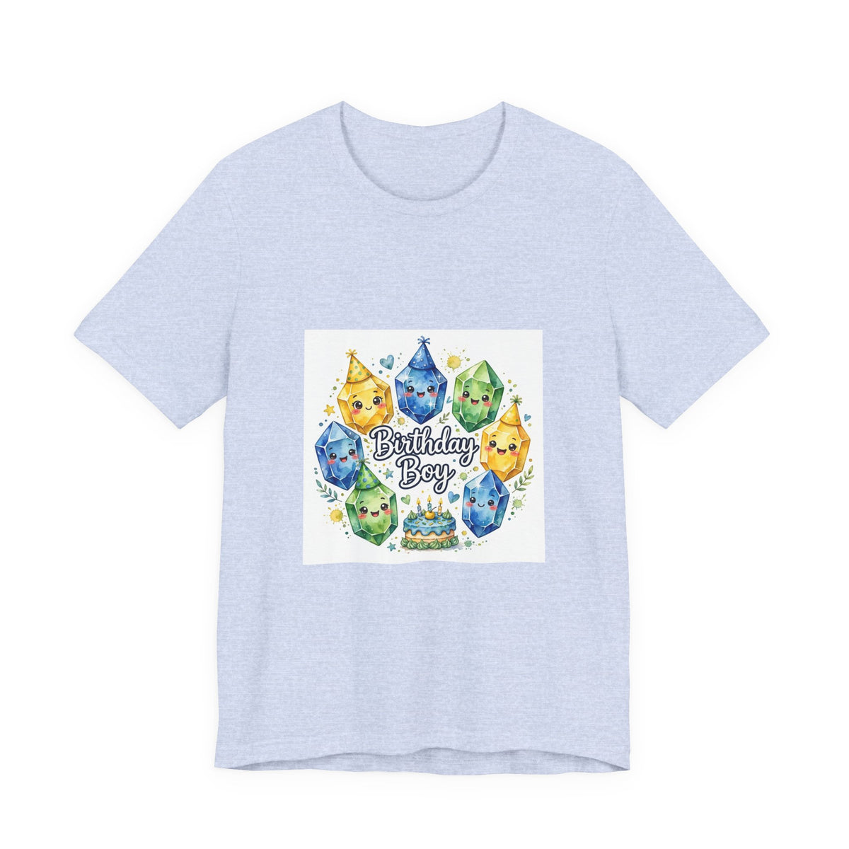 Birthday Boy Crystal Party T-Shirt | Soft Blues