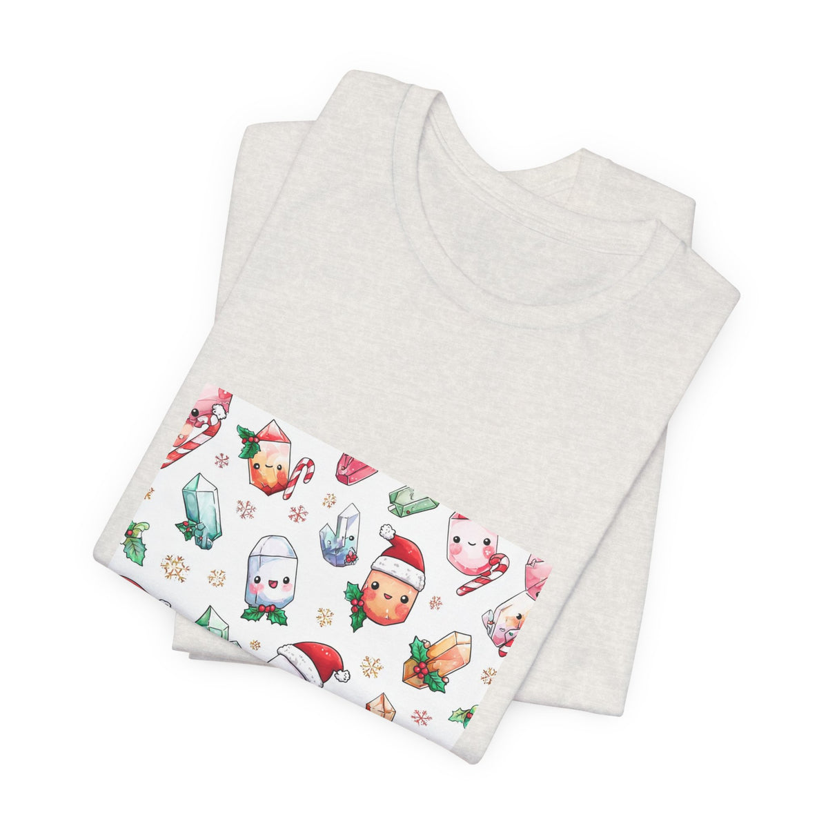 Pastel Christmas Crystal Friends T-Shirt | Sandy Neutrals & Oranges