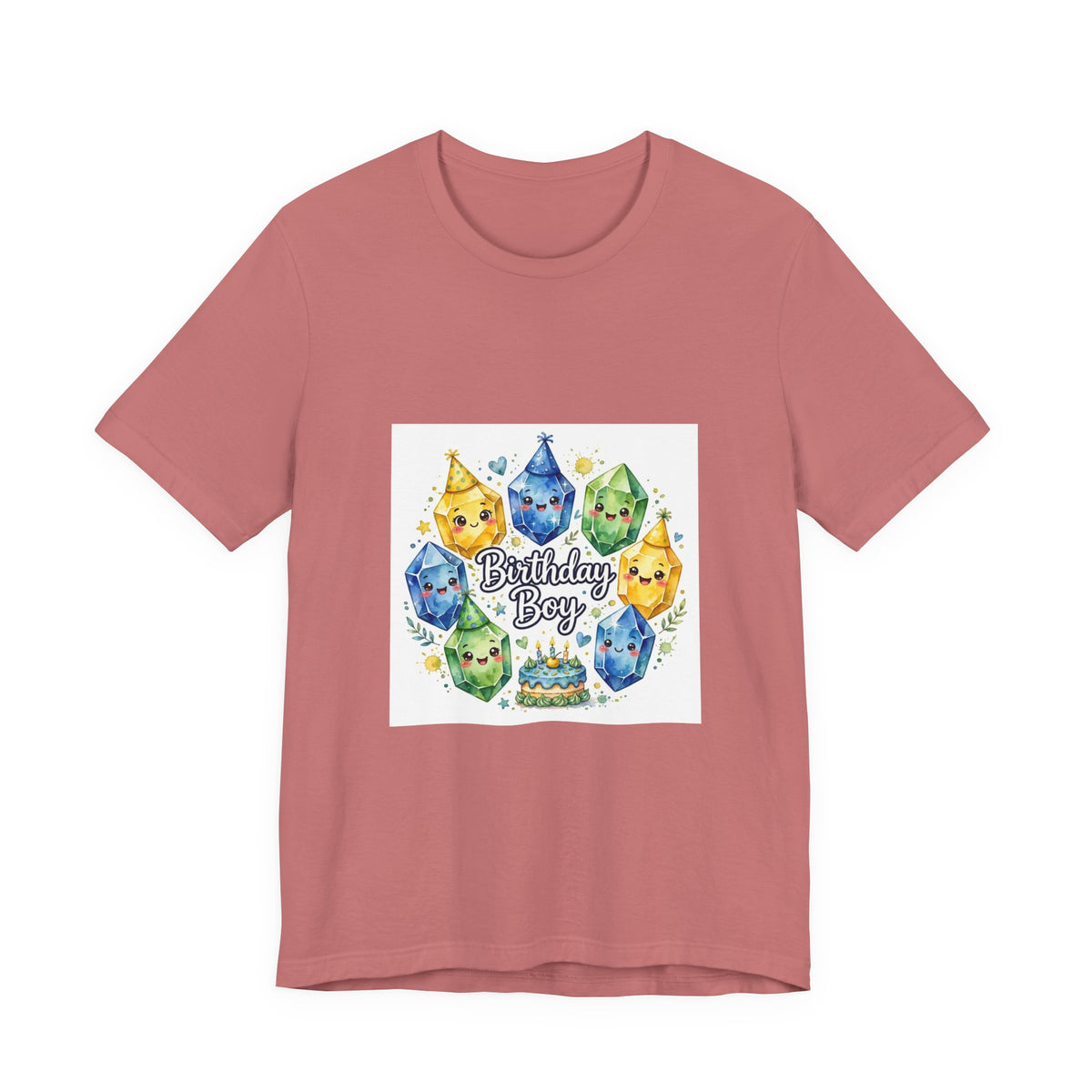 Birthday Boy Crystal Party T-Shirt | Earthy Reds & Browns