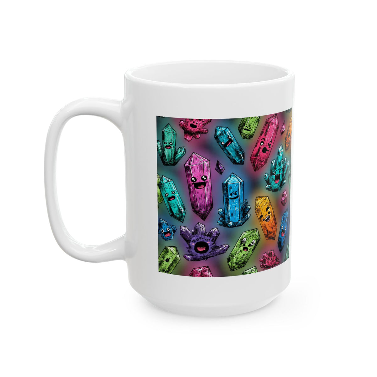 Colorful Crystal Characters White Mug