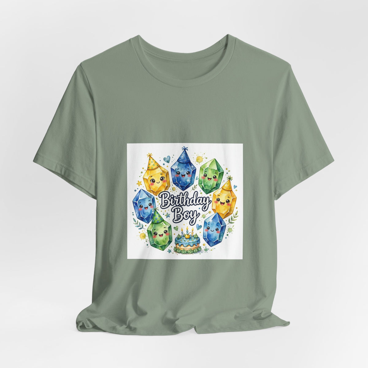 Birthday Boy Crystal Party T-Shirt | Golds, Mints & Teal