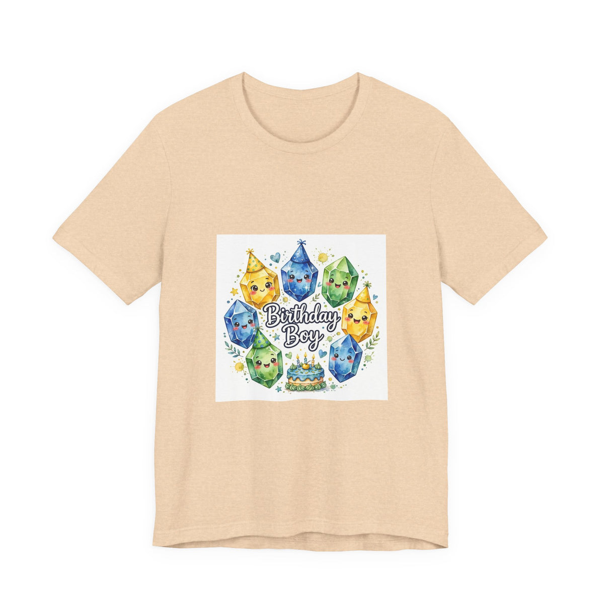 Birthday Boy Crystal Party T-Shirt | Sandy Neutrals & Oranges
