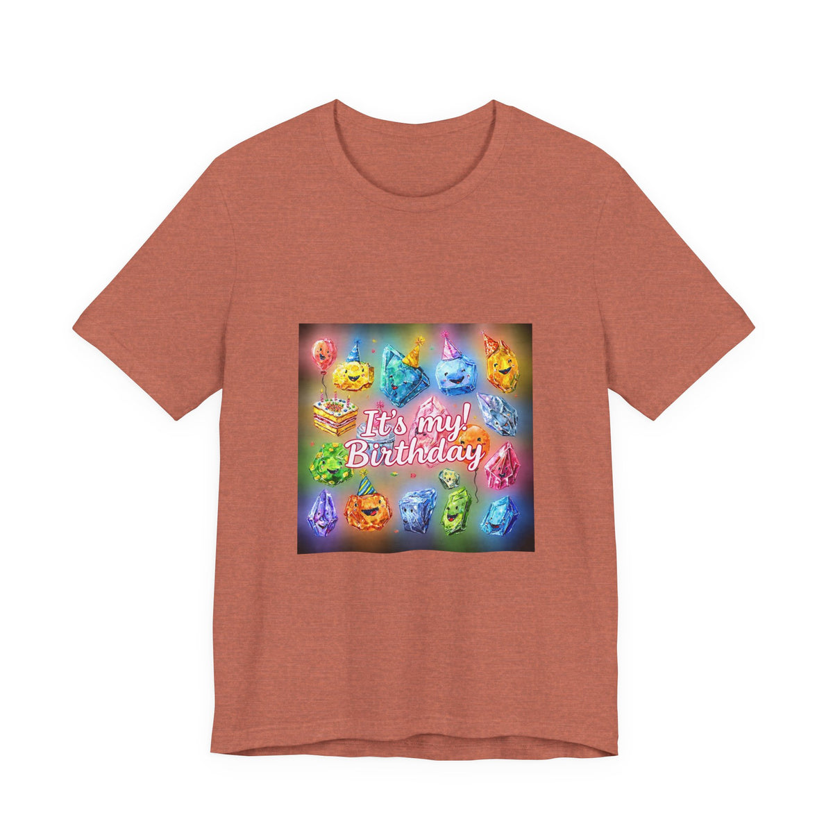 It's My Birthday Crystal Party T-Shirt | Earthy Reds & Browns