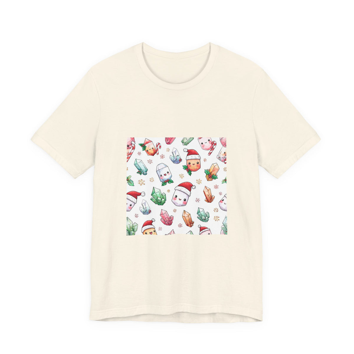 Pastel Christmas Crystal Friends T-Shirt | Sandy Neutrals & Oranges