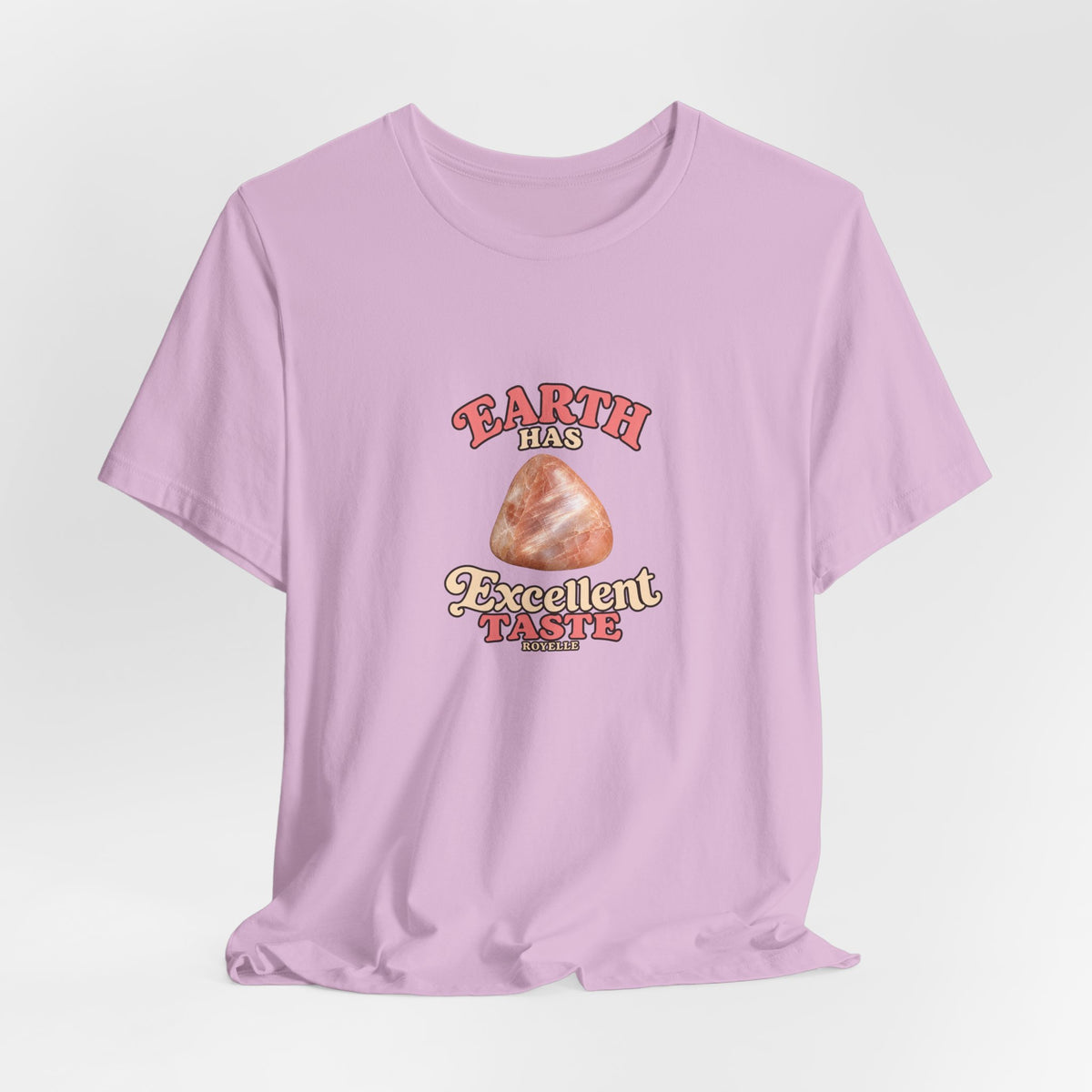 Earth Has Excellent Taste — Peach Moonstone Tee | Royal, Navy & Purple