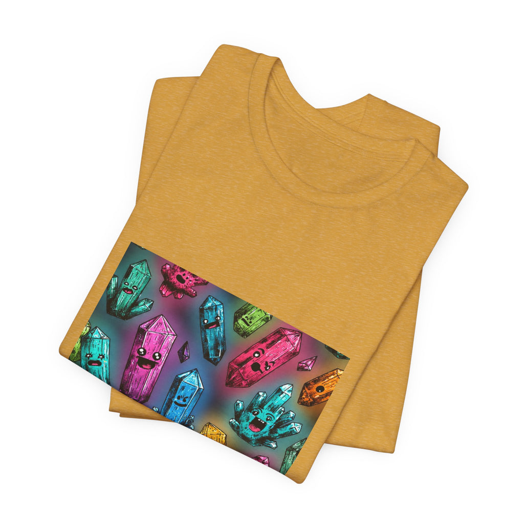 Colorful Crystal Characters T-Shirt | Golds, Mints & Teal