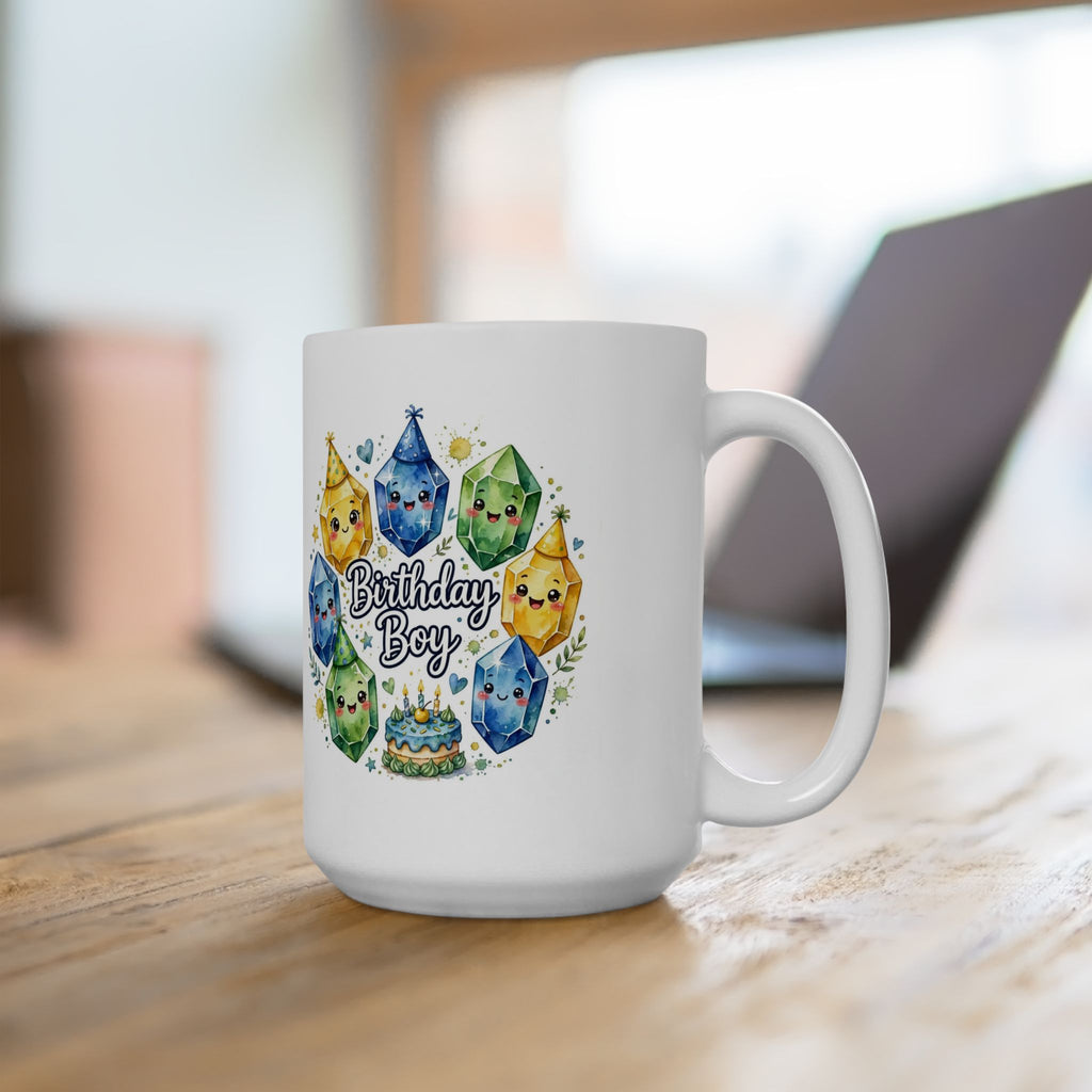 Birthday Boy Crystal Party White Mug