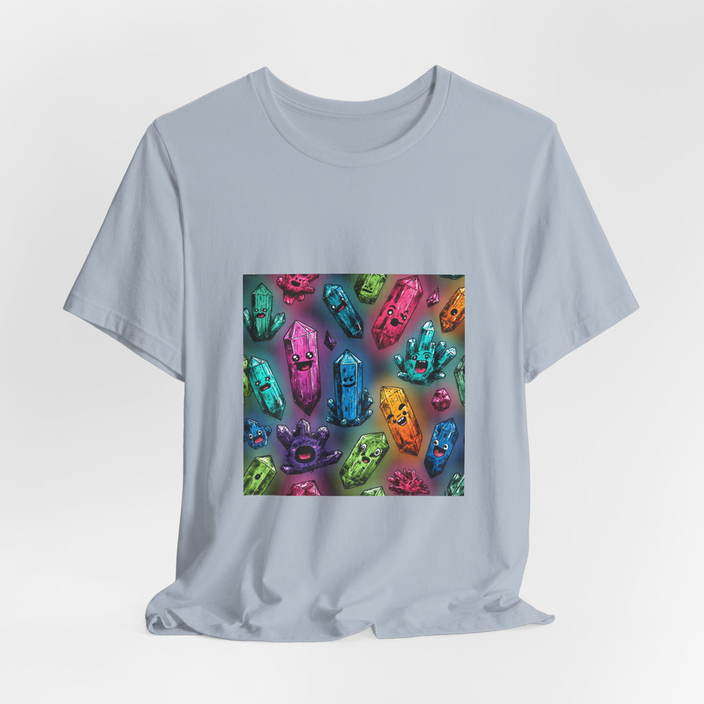 Colorful Crystal Characters T-Shirt | Soft Blues