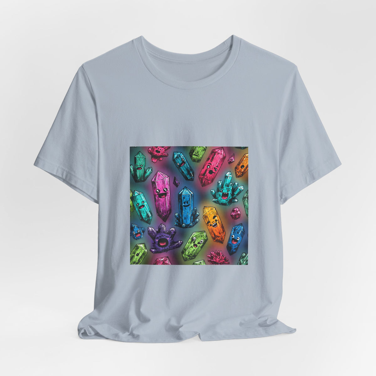 Colorful Crystal Characters T-Shirt | Soft Blues