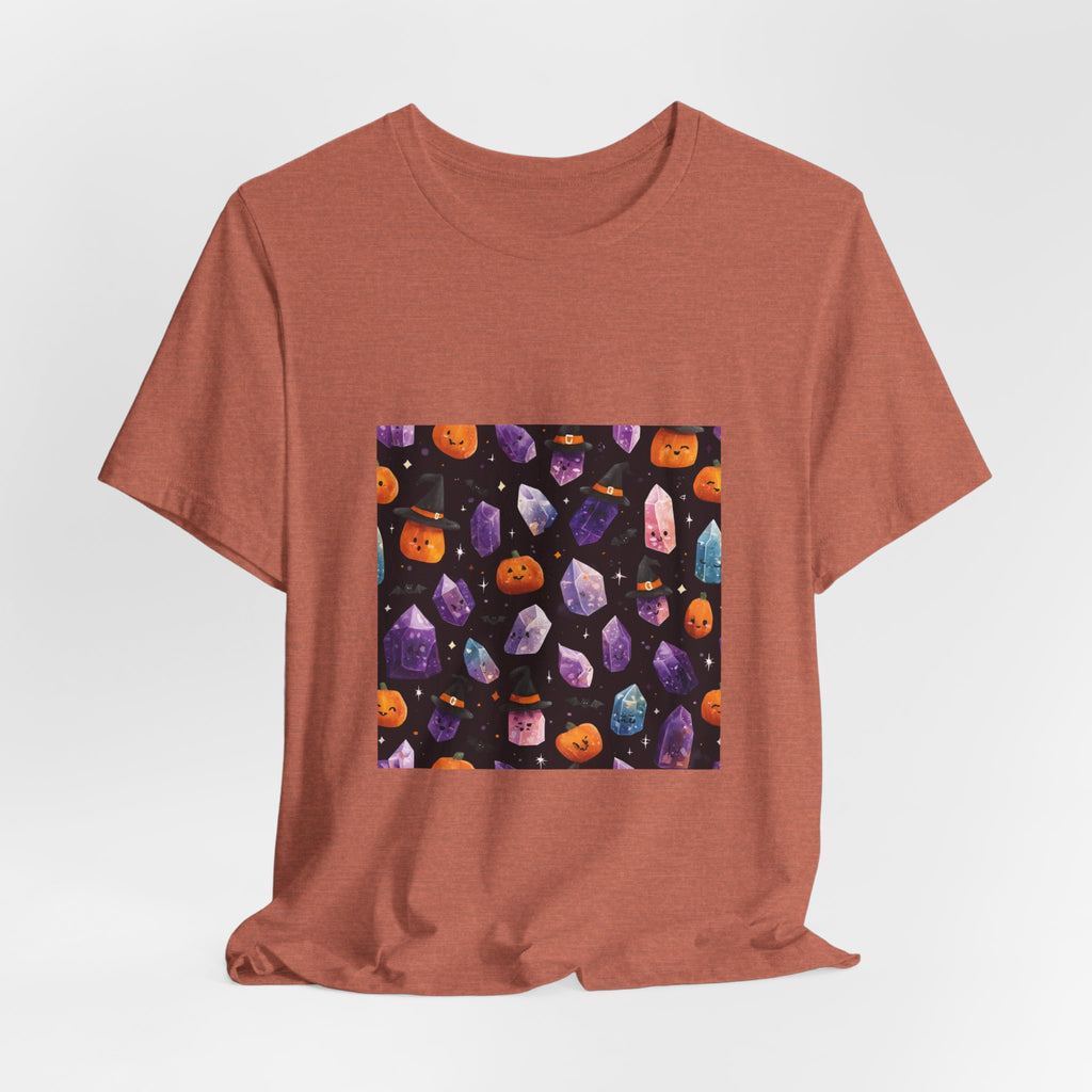 Halloween Crystal Party T-Shirt | Earthy Reds & Browns