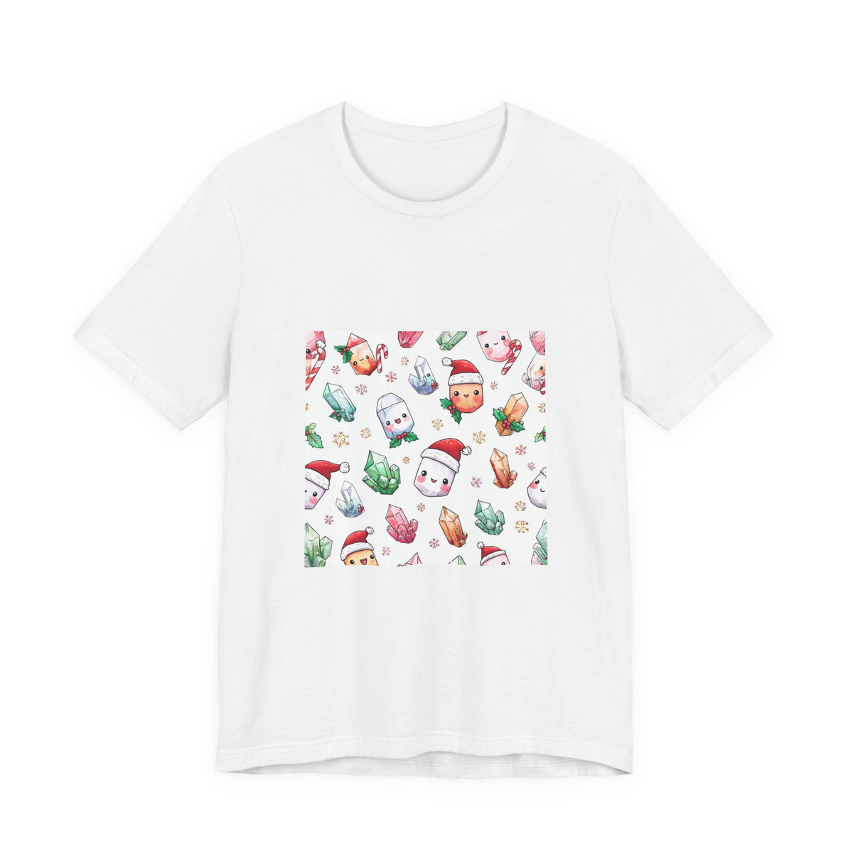 Pastel Christmas Crystal Friends T-Shirt | Light Neutrals
