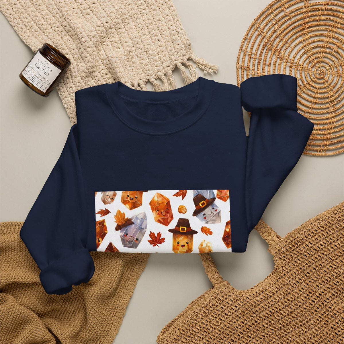 Thanksgiving Crystal Harvest Crewneck | Blues, Purples & Pinks