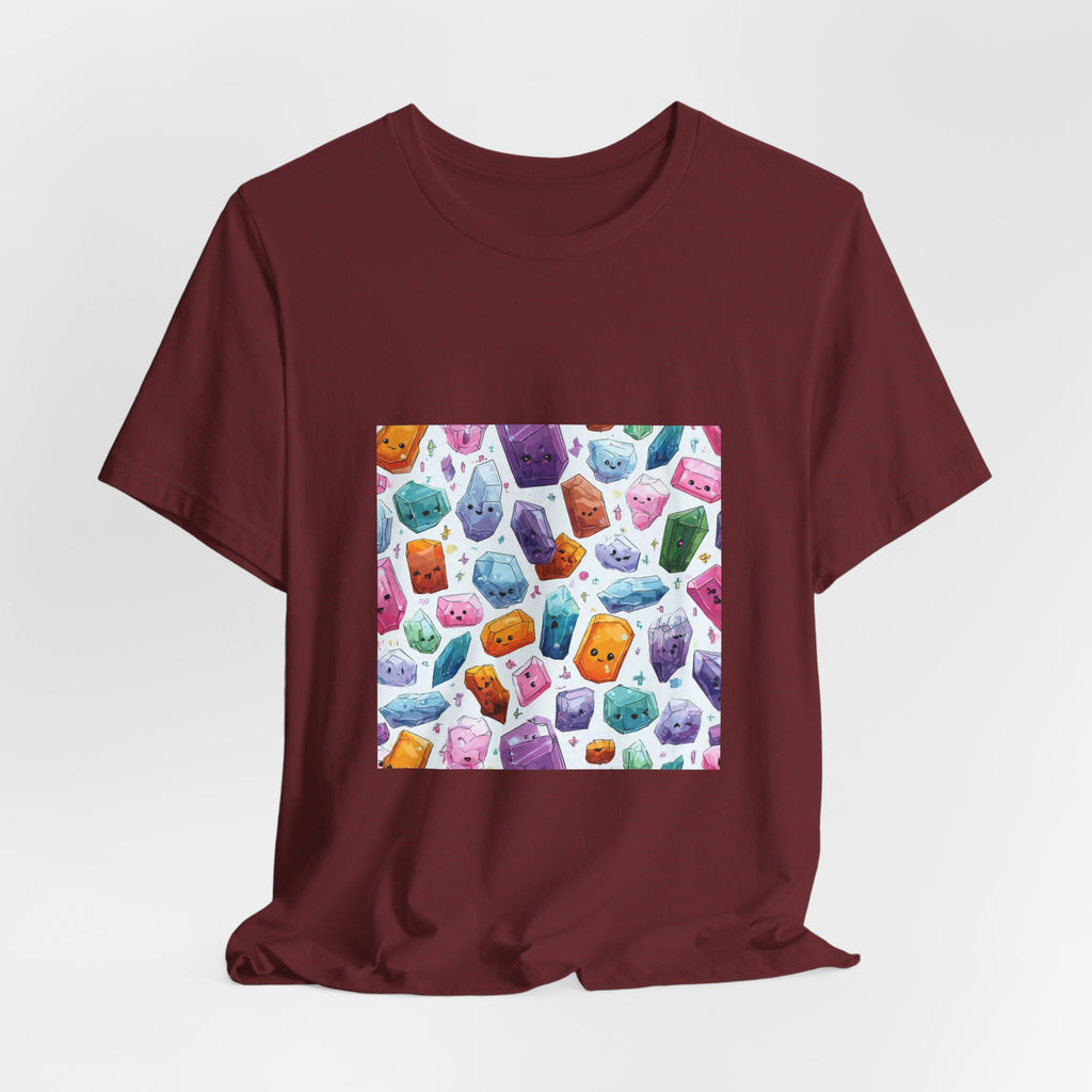 Pastel Crystal Friends T-Shirt | Earthy Reds & Browns