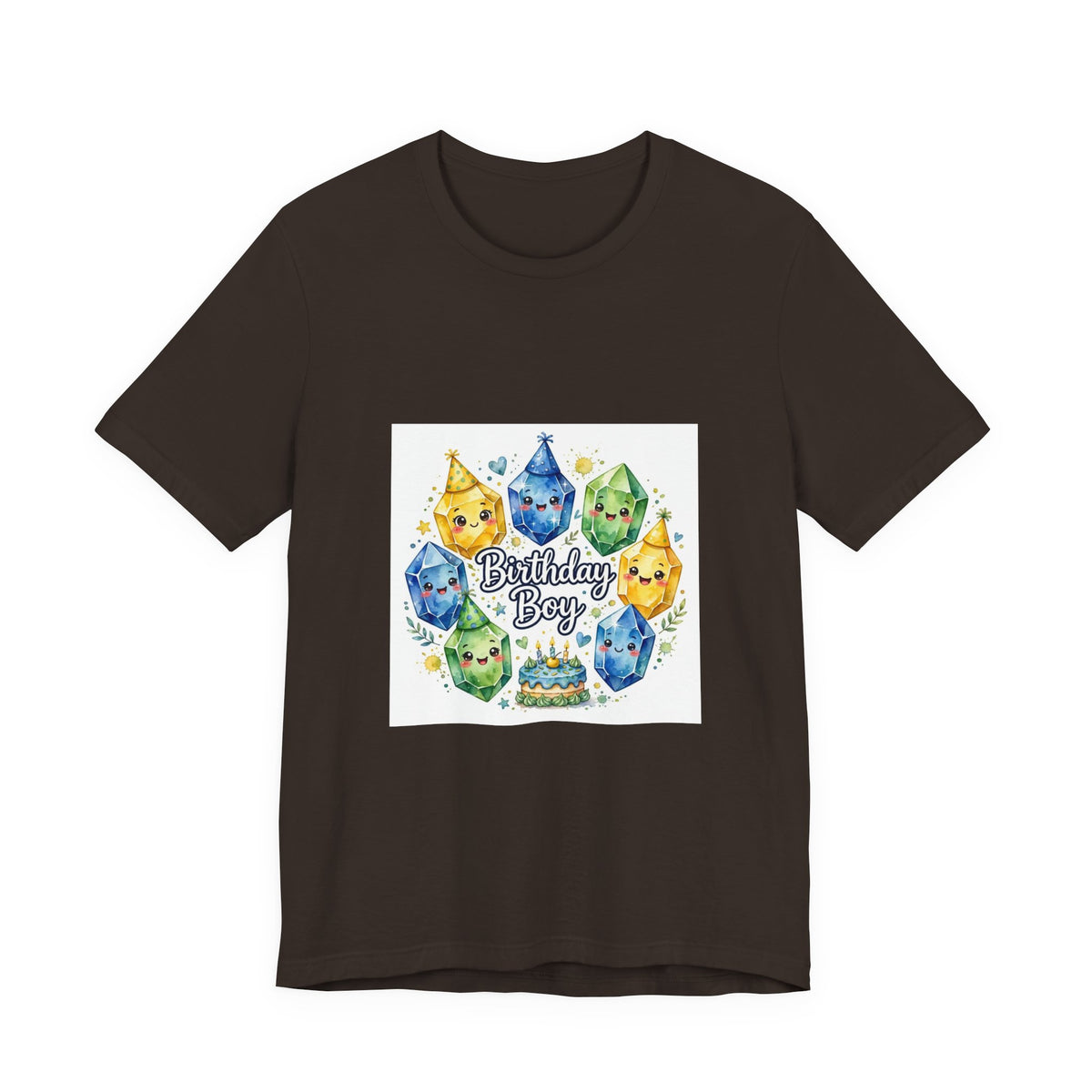 Birthday Boy Crystal Party T-Shirt | Earthy Reds & Browns