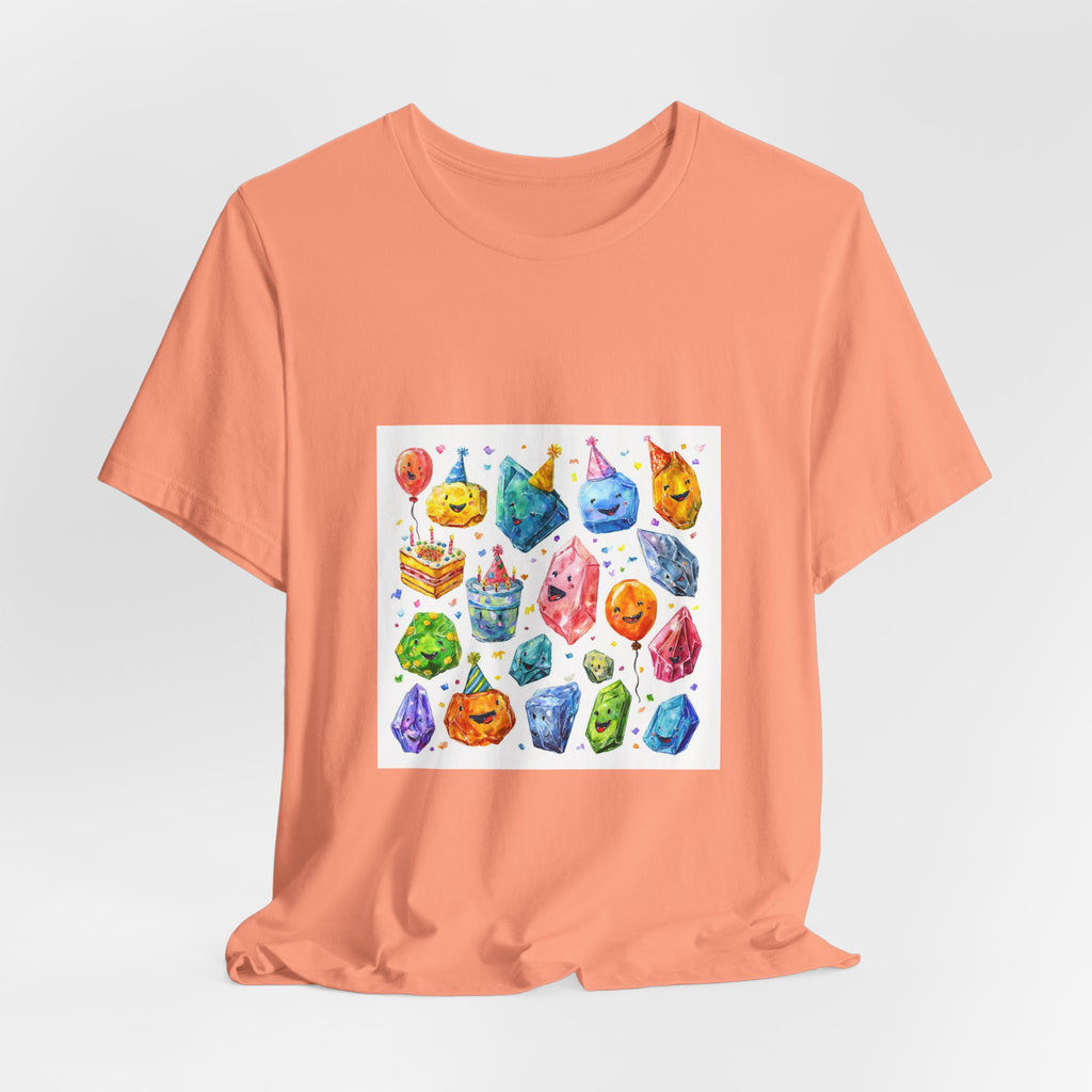 Crystal Birthday Party T-Shirt | Peach & Sunset