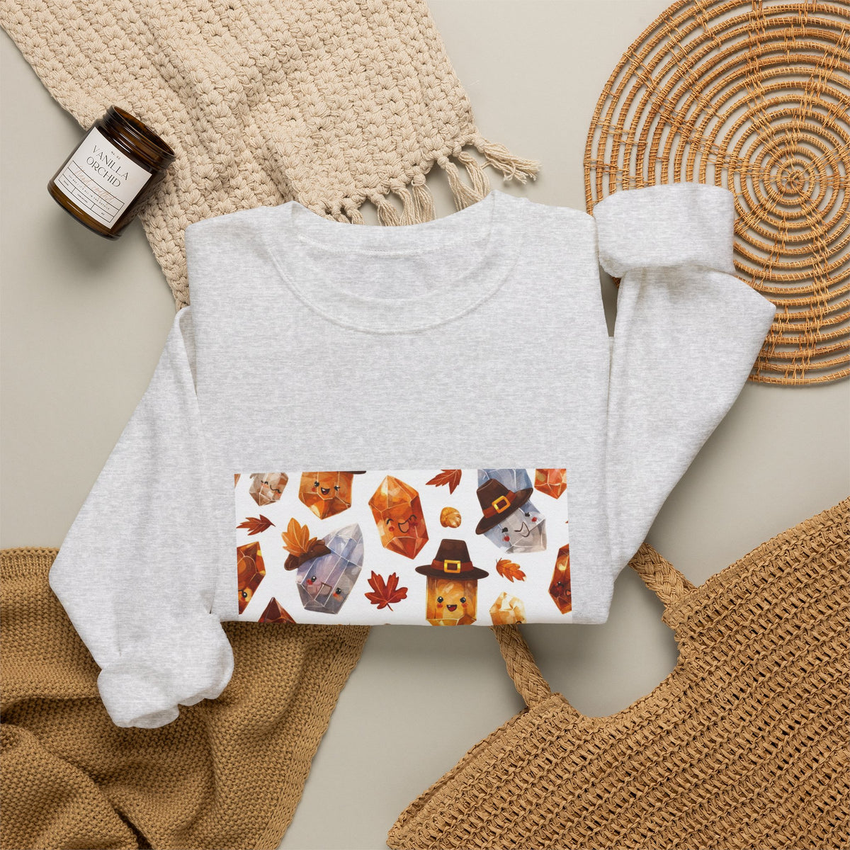 Thanksgiving Crystal Harvest Crewneck | Neutrals & Reds
