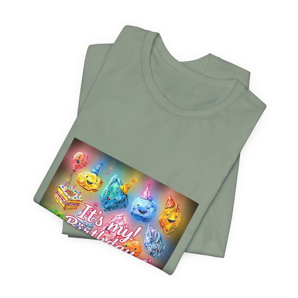 It's My Birthday Crystal Party T-Shirt | Golds, Mints & Teal