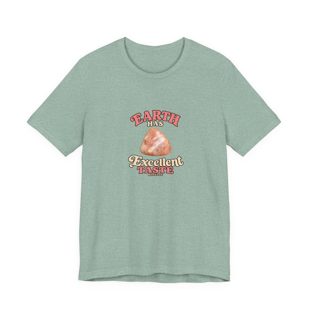 Earth Has Excellent Taste — Peach Moonstone Tee | Soft Blues