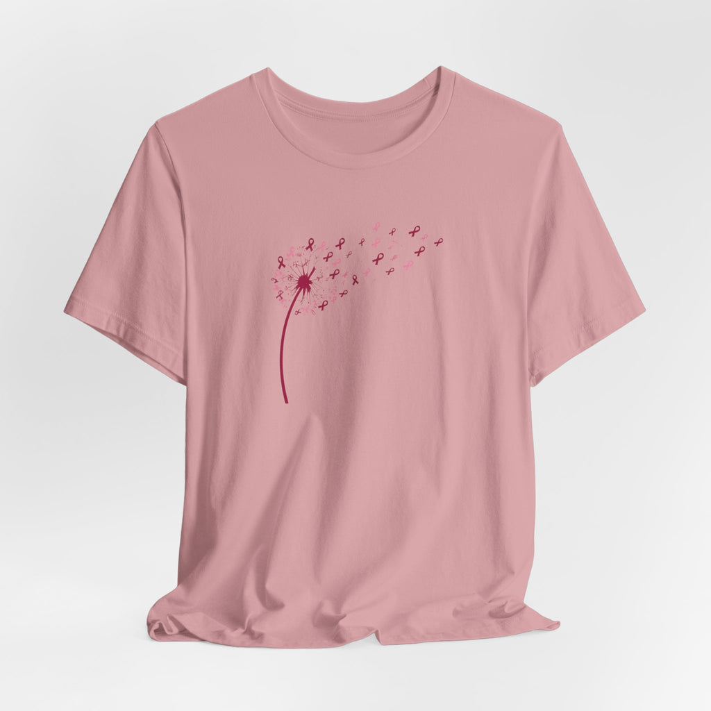 Pink Ribbon Dandelion Breast Cancer Awareness T-Shirt