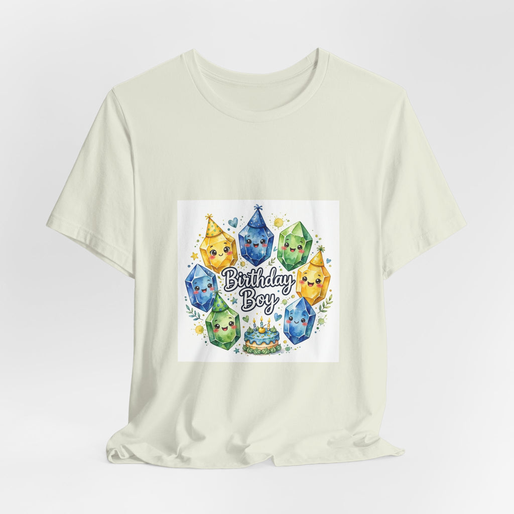 Birthday Boy Crystal Party T-Shirt | Golds, Mints & Teal