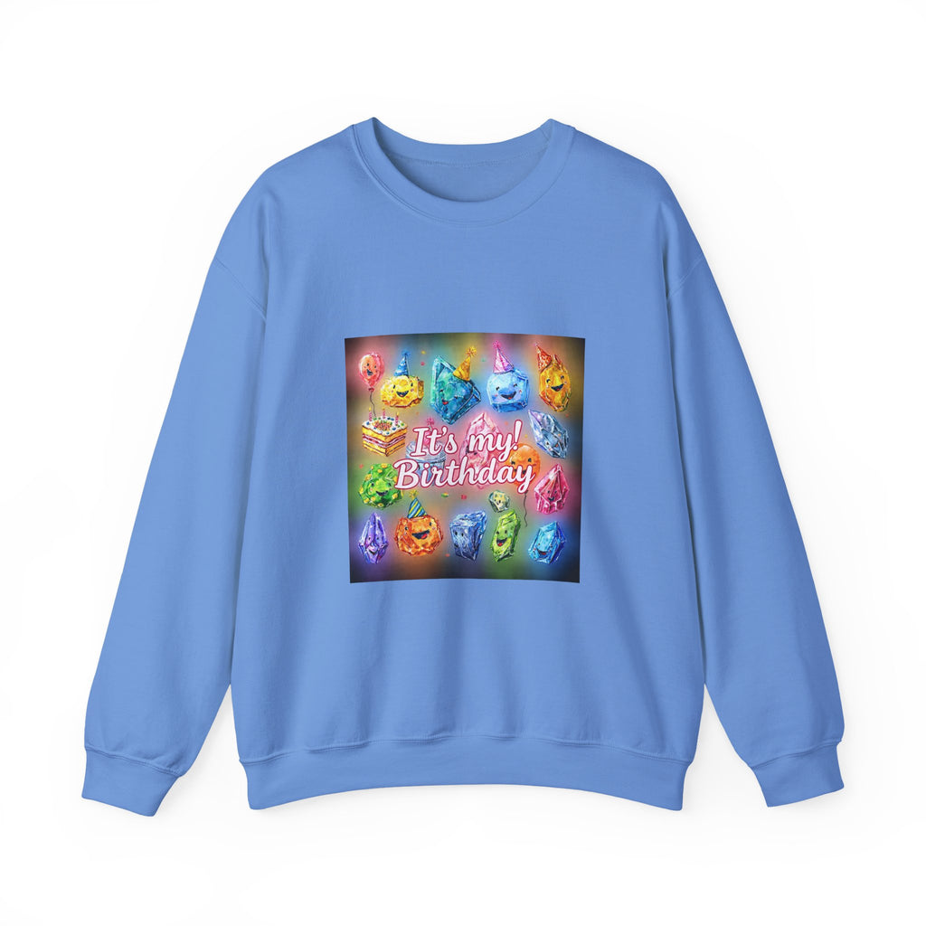 It's My Birthday Crystal Party Crewneck | Blues, Purples & Pinks