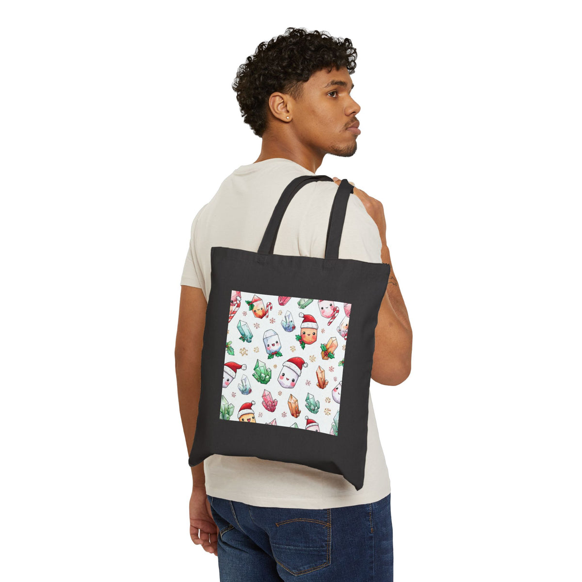 Pastel Christmas Crystal Friends Canvas Tote