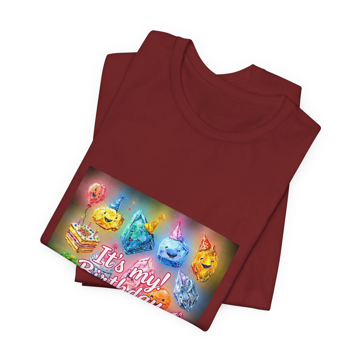 It's My Birthday Crystal Party T-Shirt | Earthy Reds & Browns