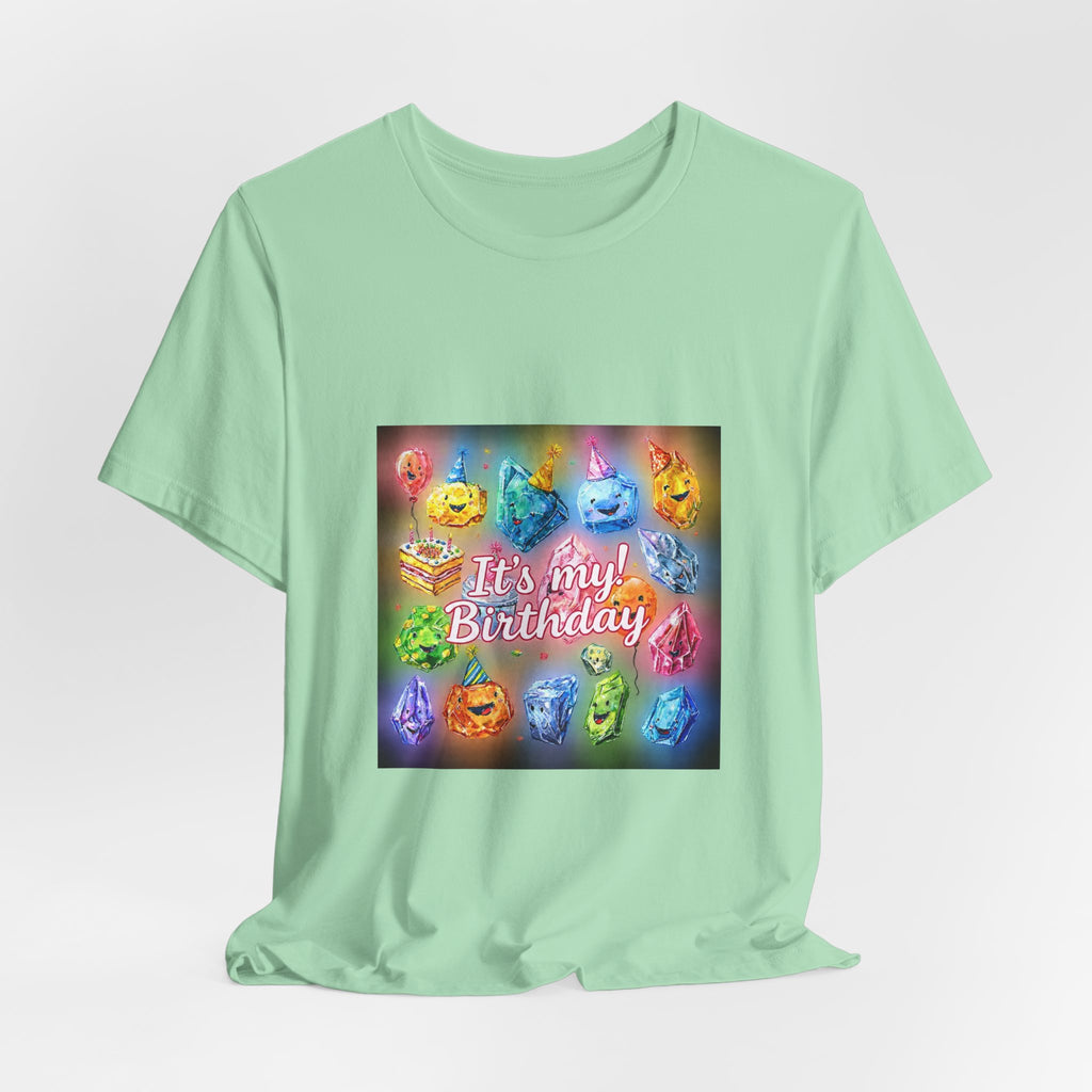 It's My Birthday Crystal Party T-Shirt | Golds, Mints & Teal