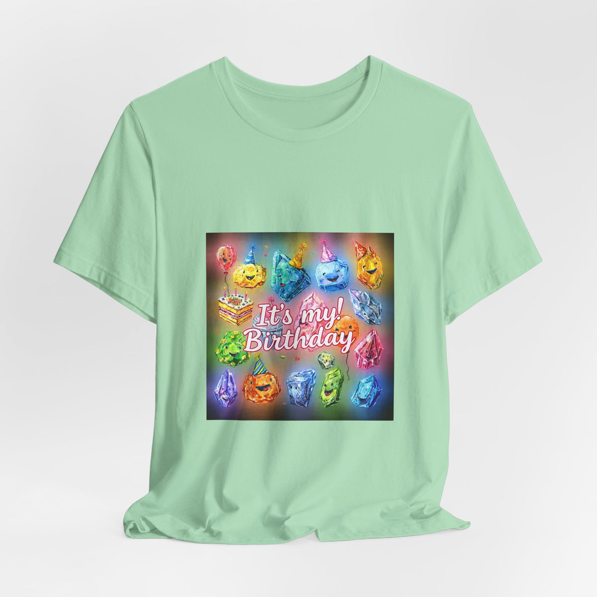 It's My Birthday Crystal Party T-Shirt | Golds, Mints & Teal