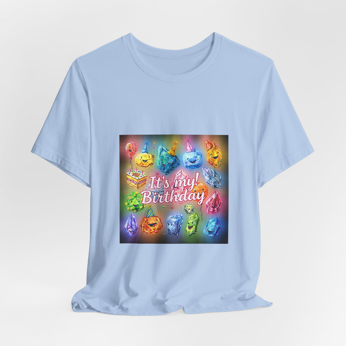 It's My Birthday Crystal Party T-Shirt | Soft Blues