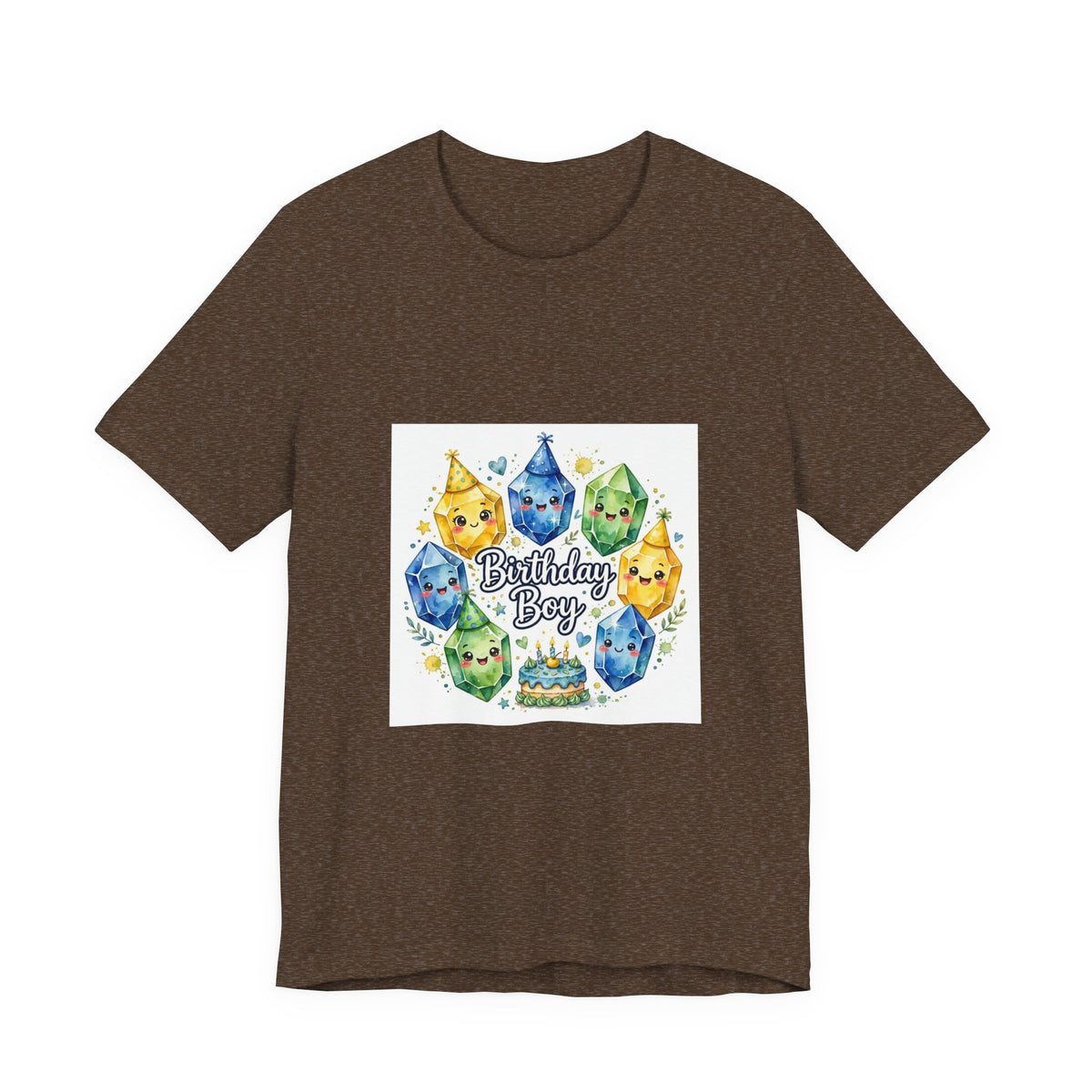 Birthday Boy Crystal Party T-Shirt | Earthy Reds & Browns