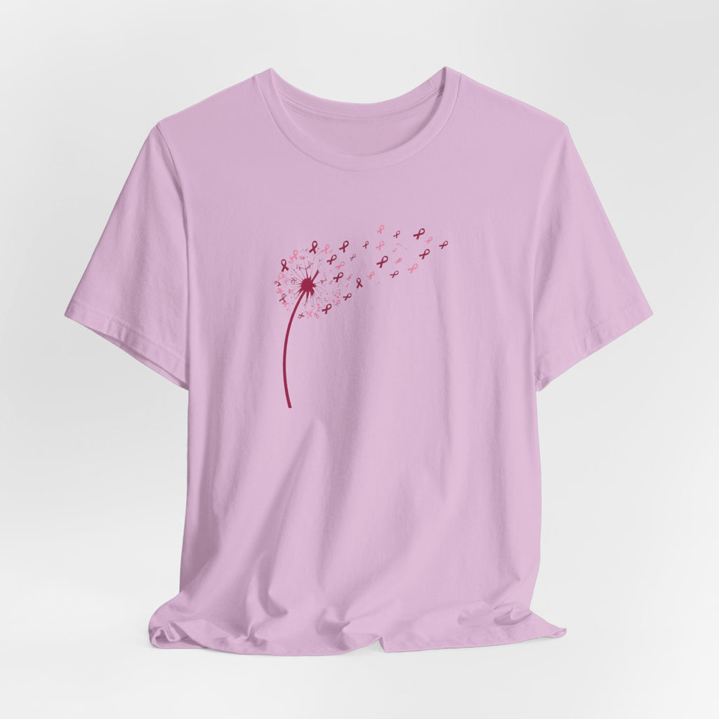 Pink Ribbon Dandelion Breast Cancer Awareness T-Shirt