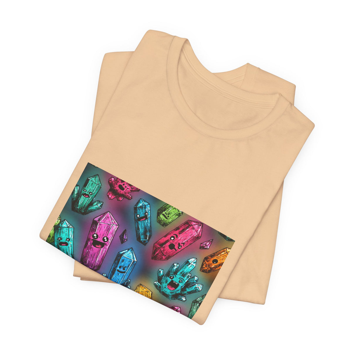 Colorful Crystal Characters T-Shirt | Sandy Neutrals & Oranges