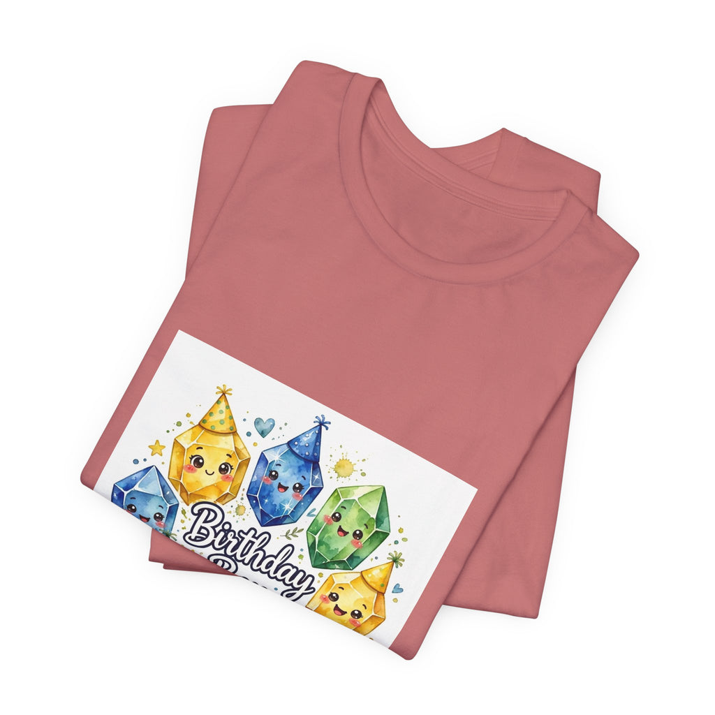 Birthday Boy Crystal Party T-Shirt | Earthy Reds & Browns
