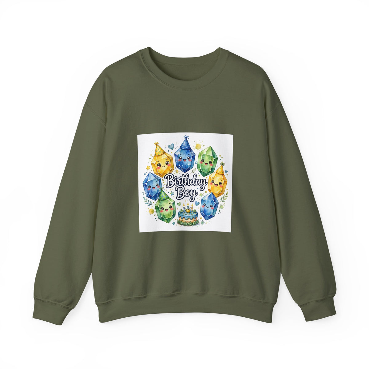 Birthday Boy Crystal Party Crewneck | Earth Tones & Brights