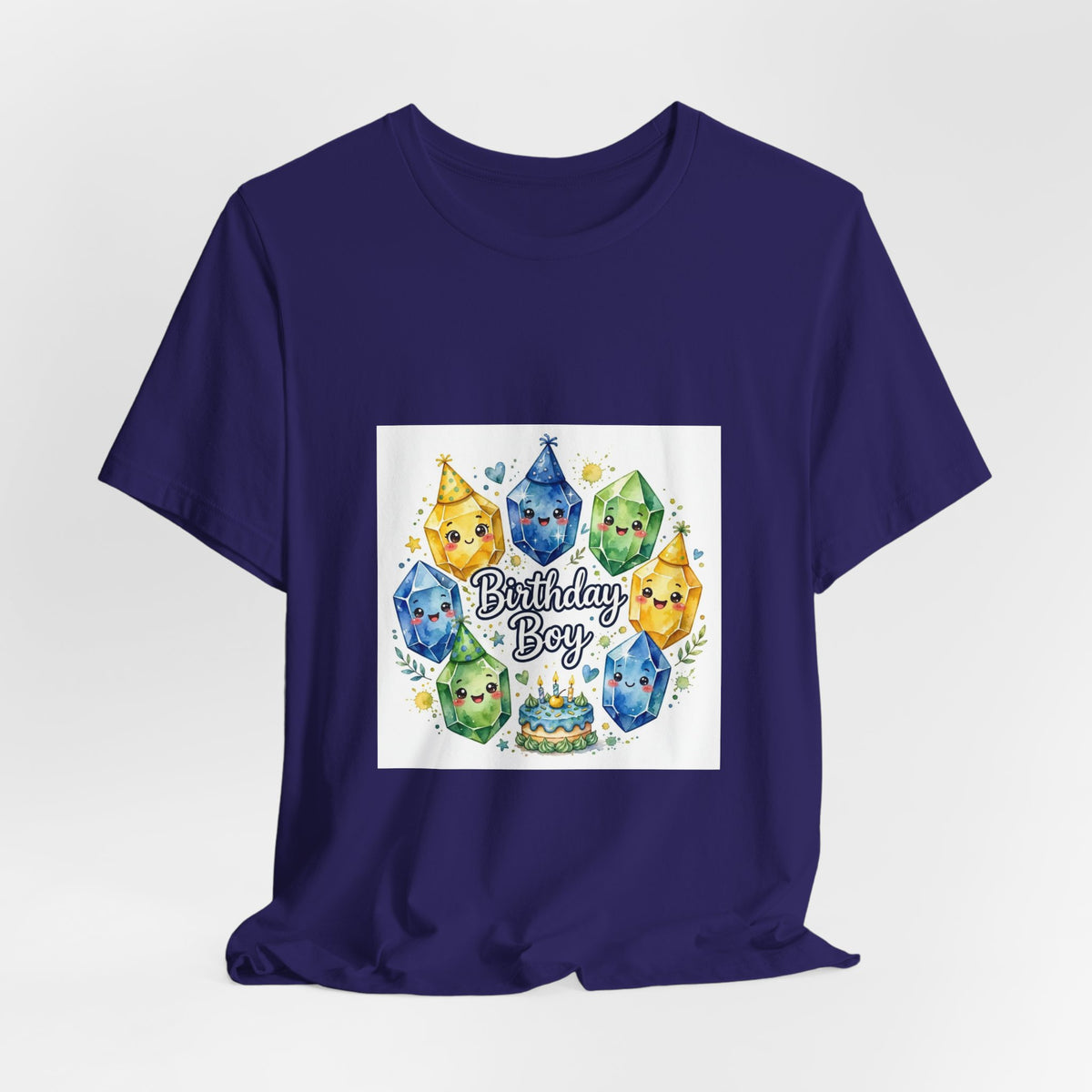 Birthday Boy Crystal Party T-Shirt | Royal, Navy & Purple