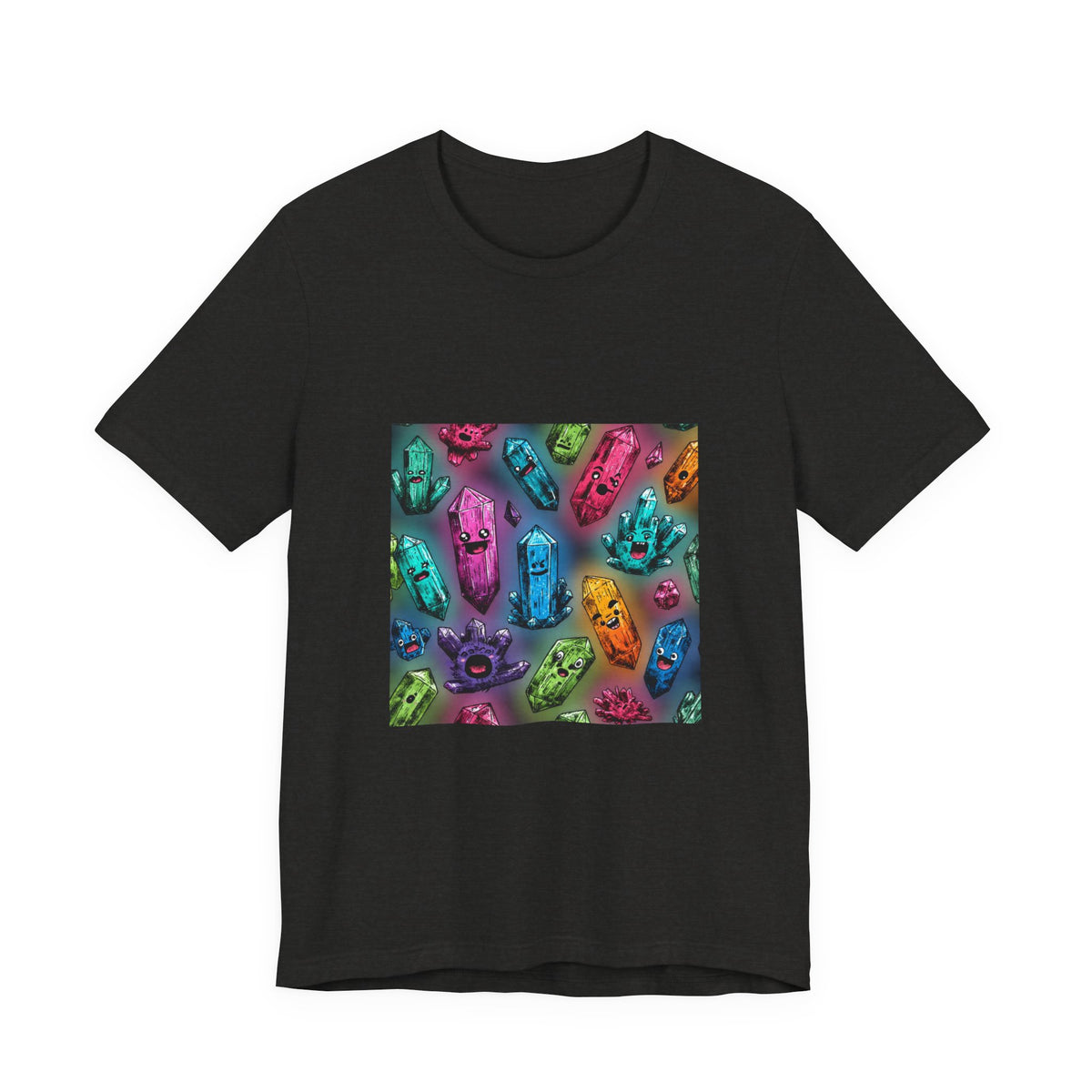 Colorful Crystal Characters T-Shirt | Dark Neutrals & Reds