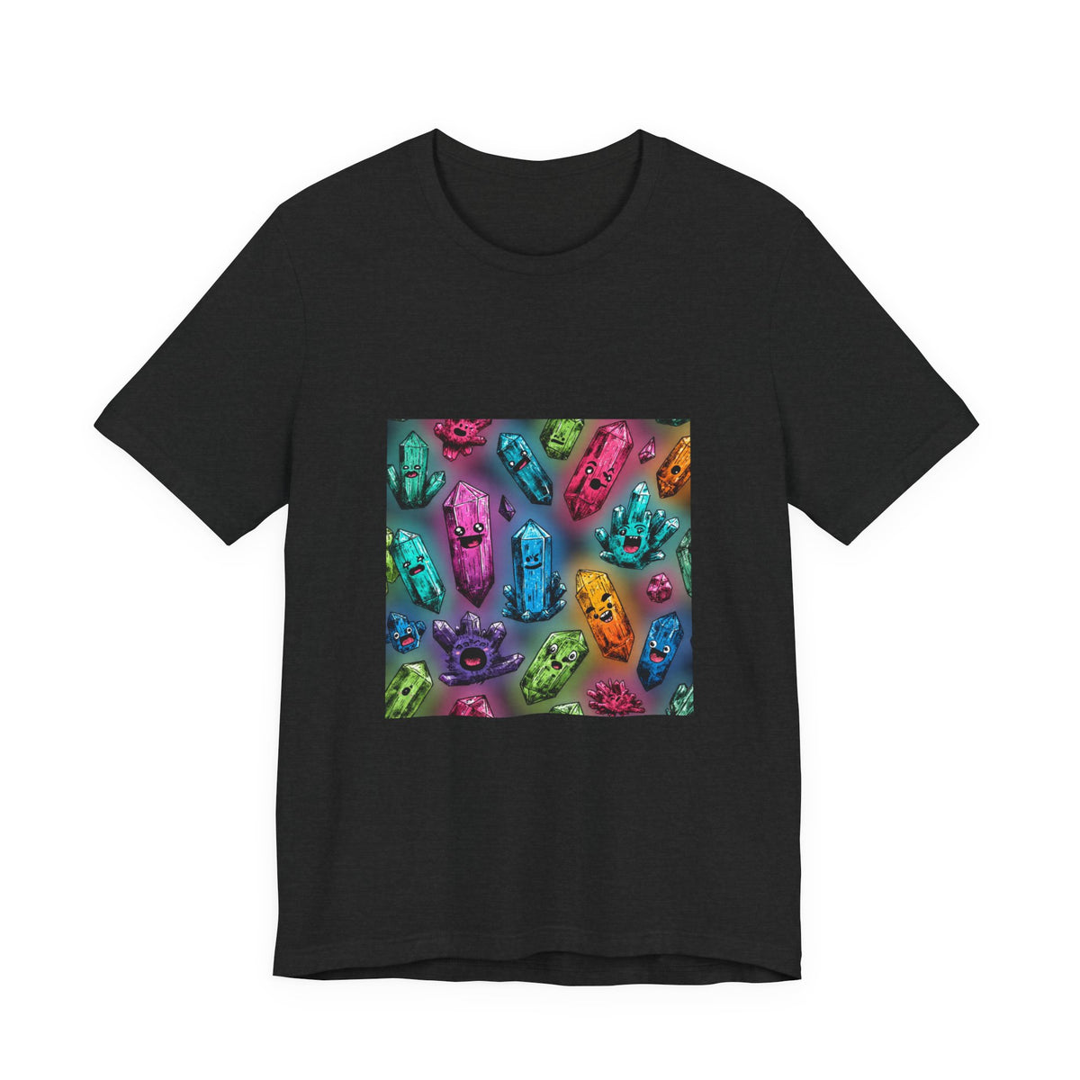 Colorful Crystal Characters T-Shirt | Dark Neutrals & Reds