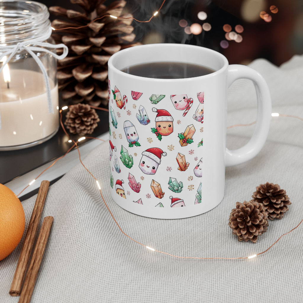 Pastel Christmas Crystal Friends White Mug