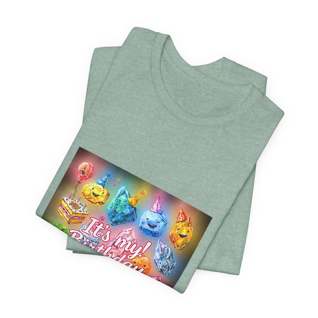 It's My Birthday Crystal Party T-Shirt | Soft Blues