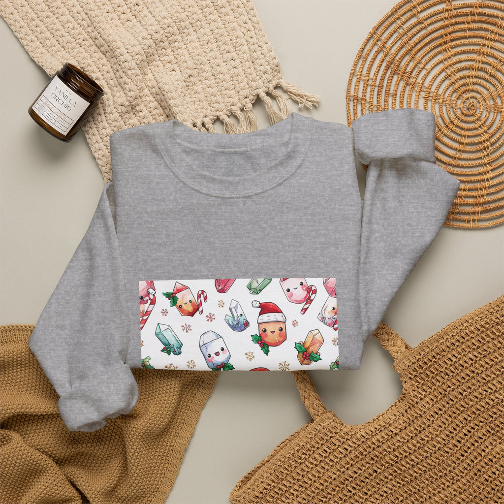 Pastel Christmas Crystal Friends Crewneck | Neutrals & Reds